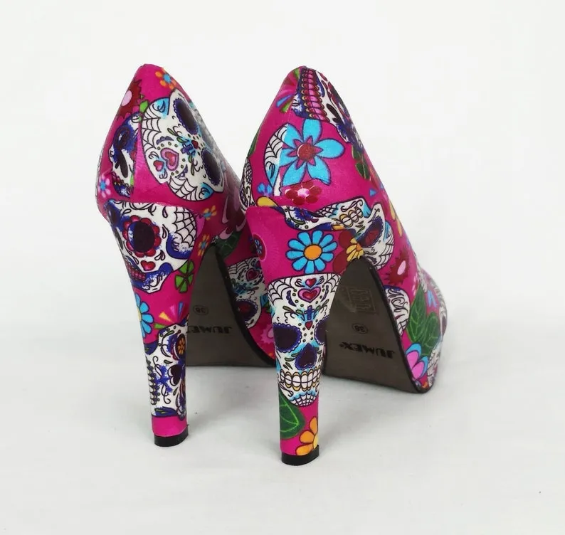 Pink Sugar Skull High heels