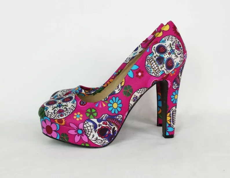 Pink Sugar Skull High heels