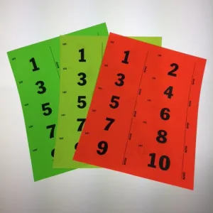 Pre-Numbered 2 x 4 Label (500/Pack) 3 Colors
