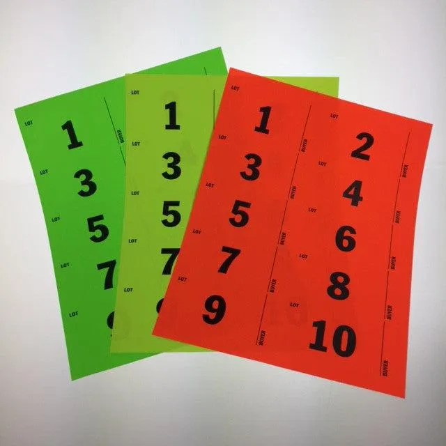 Pre-Numbered 2 x 4 Label (500/Pack) 3 Colors