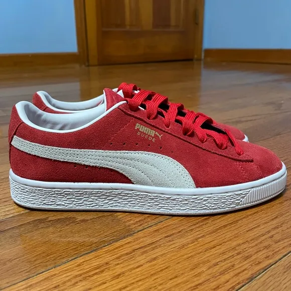 Puma Suede Classic 21 380560-02 Sneakers Big Kids 7C Red Lifestyle Shoes NL064