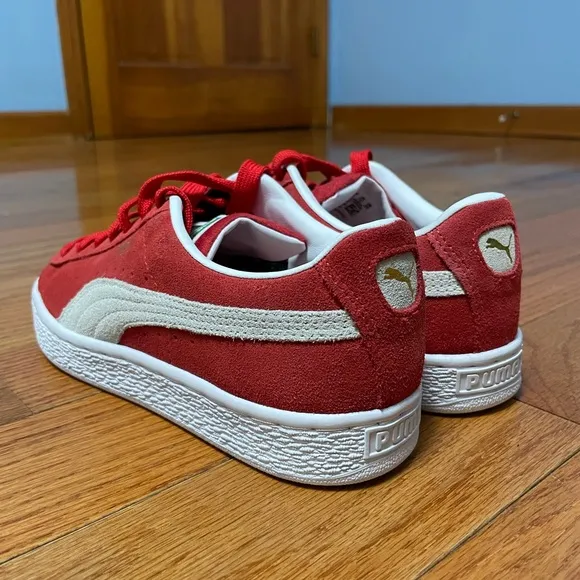 Puma Suede Classic 21 380560-02 Sneakers Big Kids 7C Red Lifestyle Shoes NL064