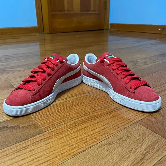 Puma Suede Classic 21 380560-02 Sneakers Big Kids 7C Red Lifestyle Shoes NL064