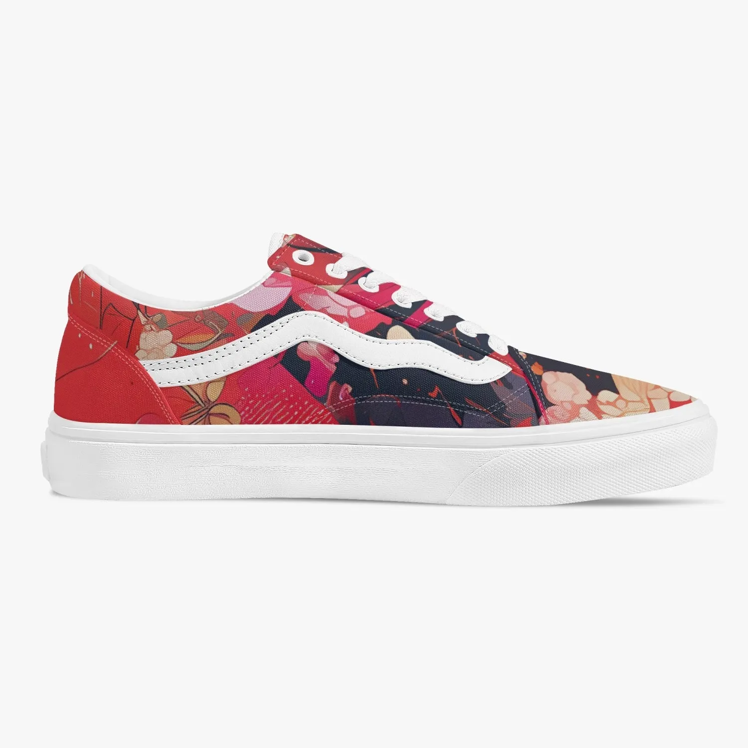 Punk Cherry Blossom Low-Top Canvas Sneakers