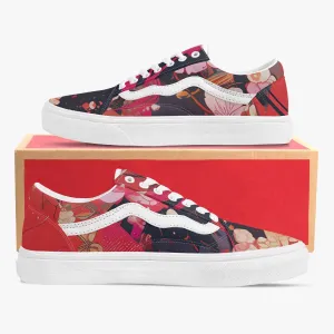 Punk Cherry Blossom Low-Top Canvas Sneakers