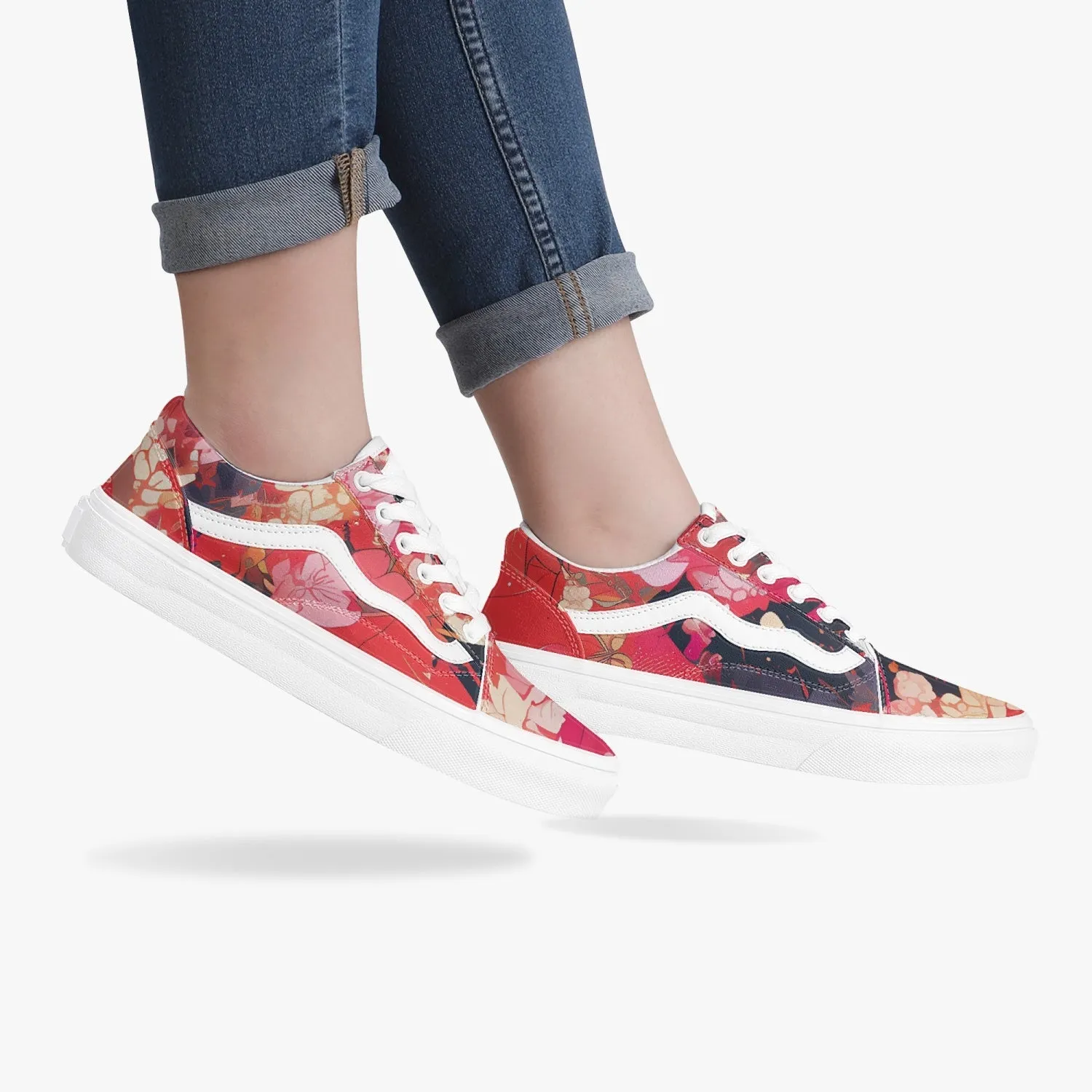 Punk Cherry Blossom Low-Top Canvas Sneakers