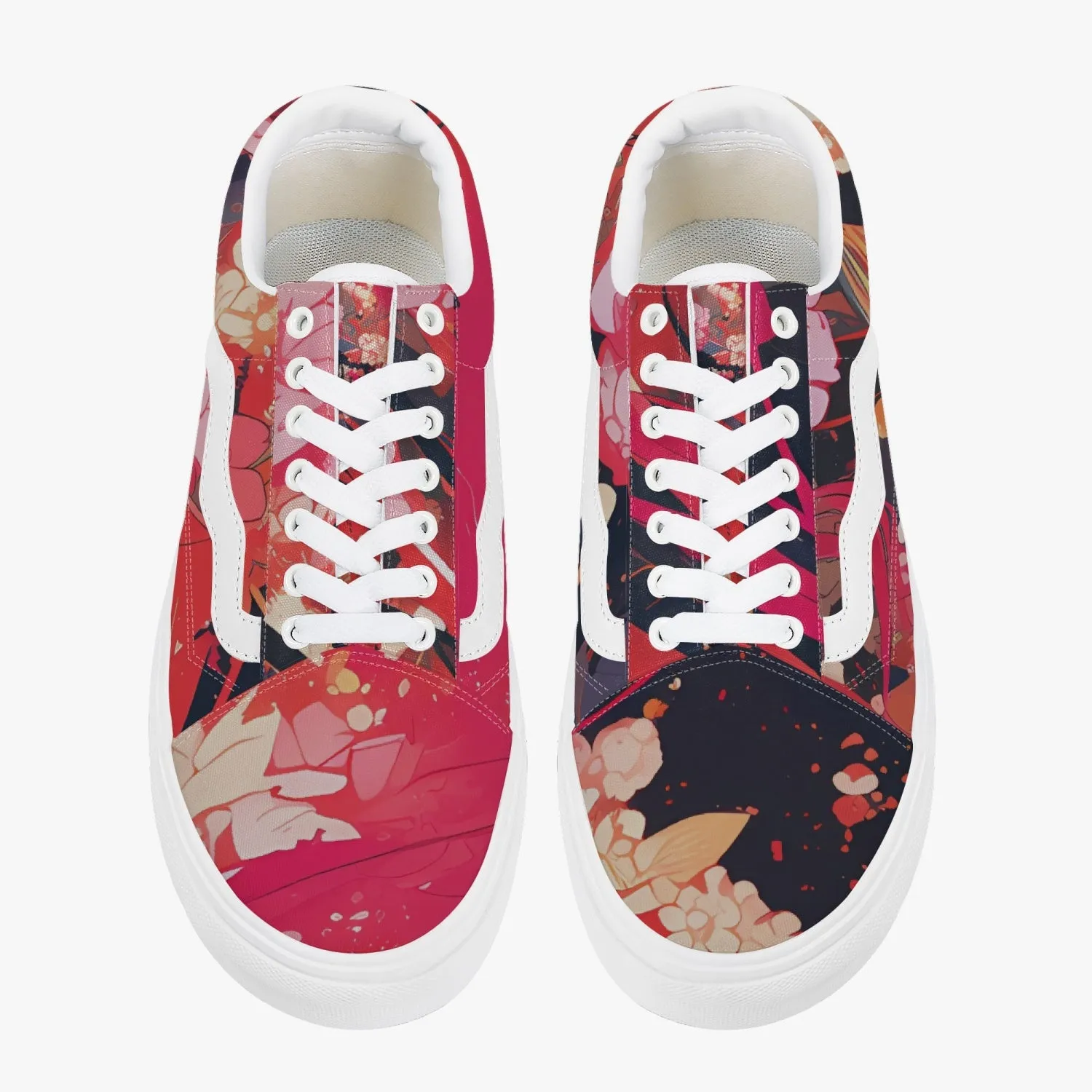 Punk Cherry Blossom Low-Top Canvas Sneakers