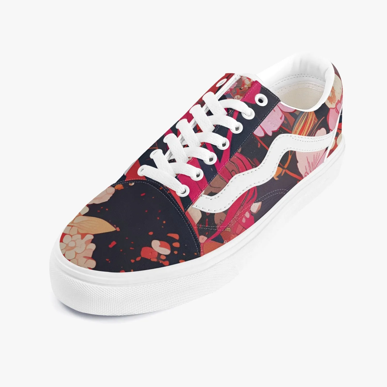 Punk Cherry Blossom Low-Top Canvas Sneakers