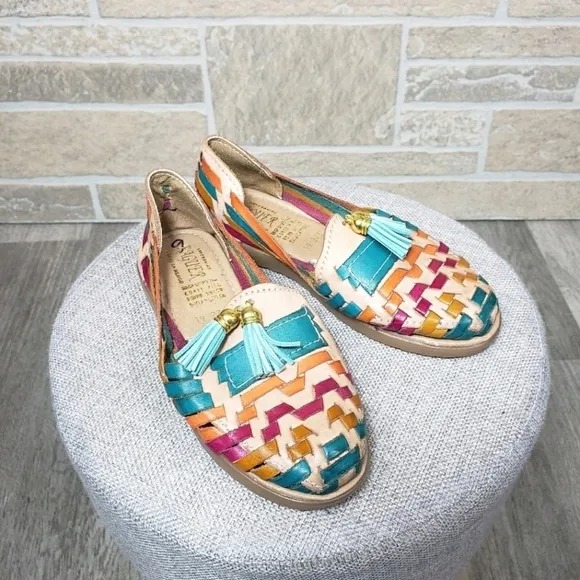 RAGUER Handmade Mexican Leather Girls Huaraches