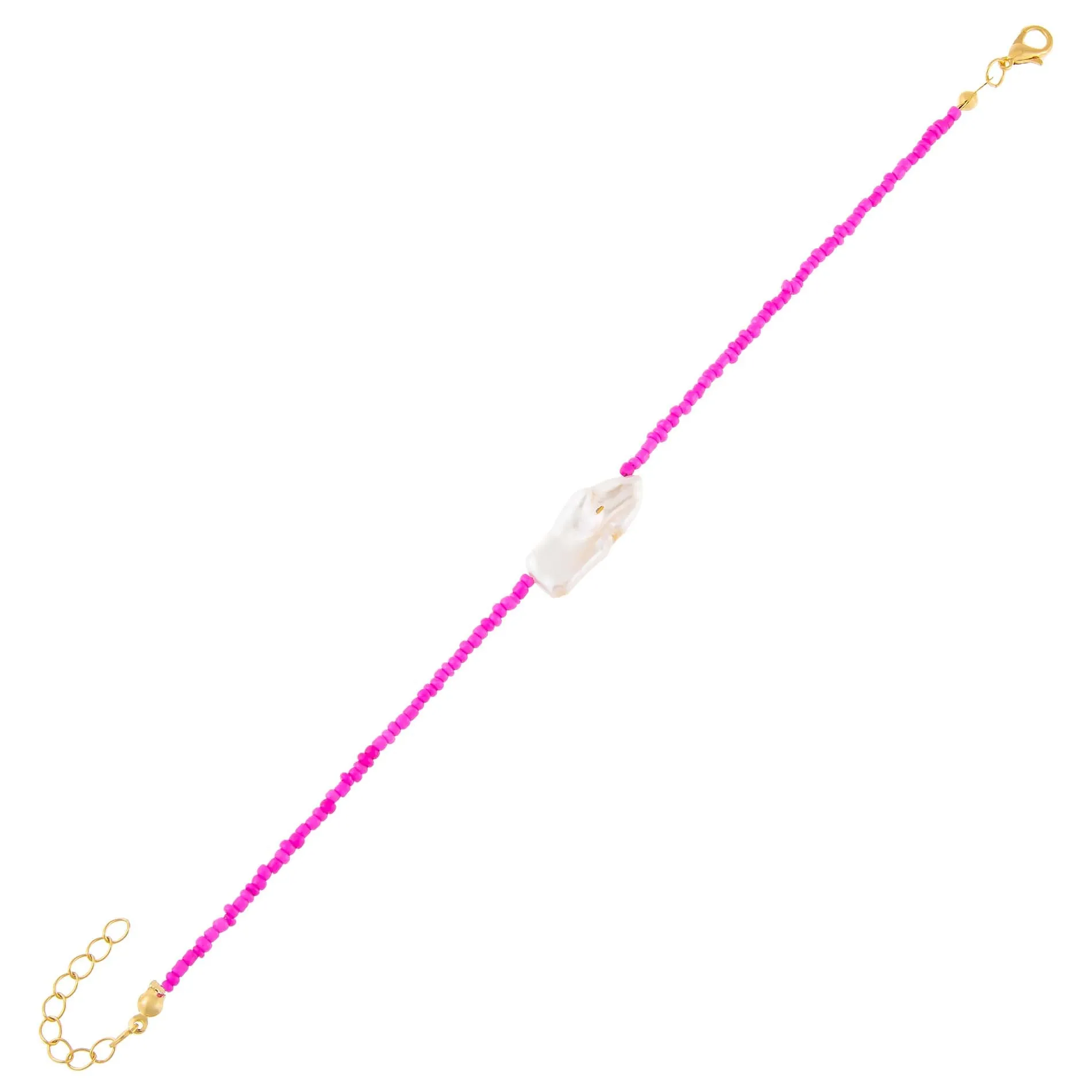 Rainbow Baroque Pearl Color Beaded Bracelet