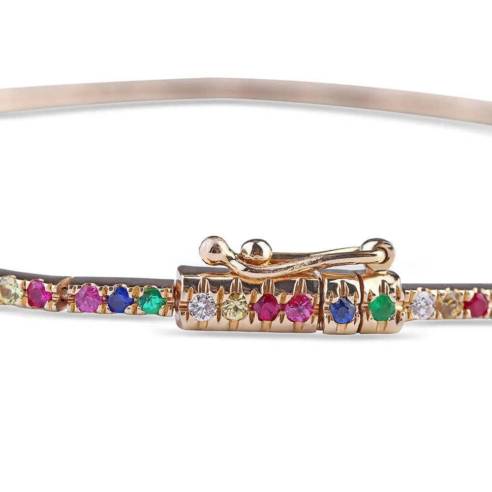RAINBOW SAPPHIRE TENNIS BRACELET