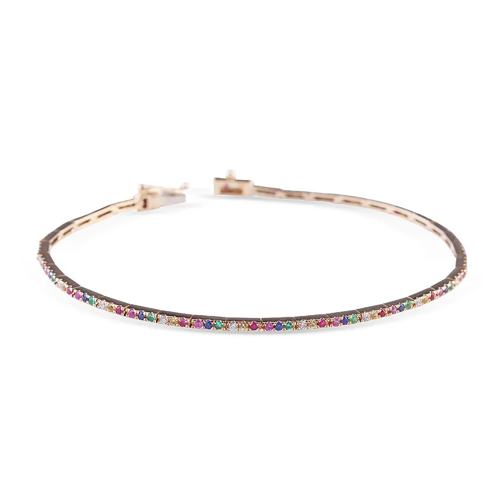 RAINBOW SAPPHIRE TENNIS BRACELET