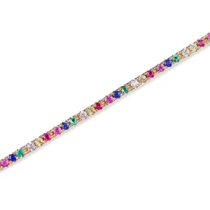 RAINBOW SAPPHIRE TENNIS BRACELET