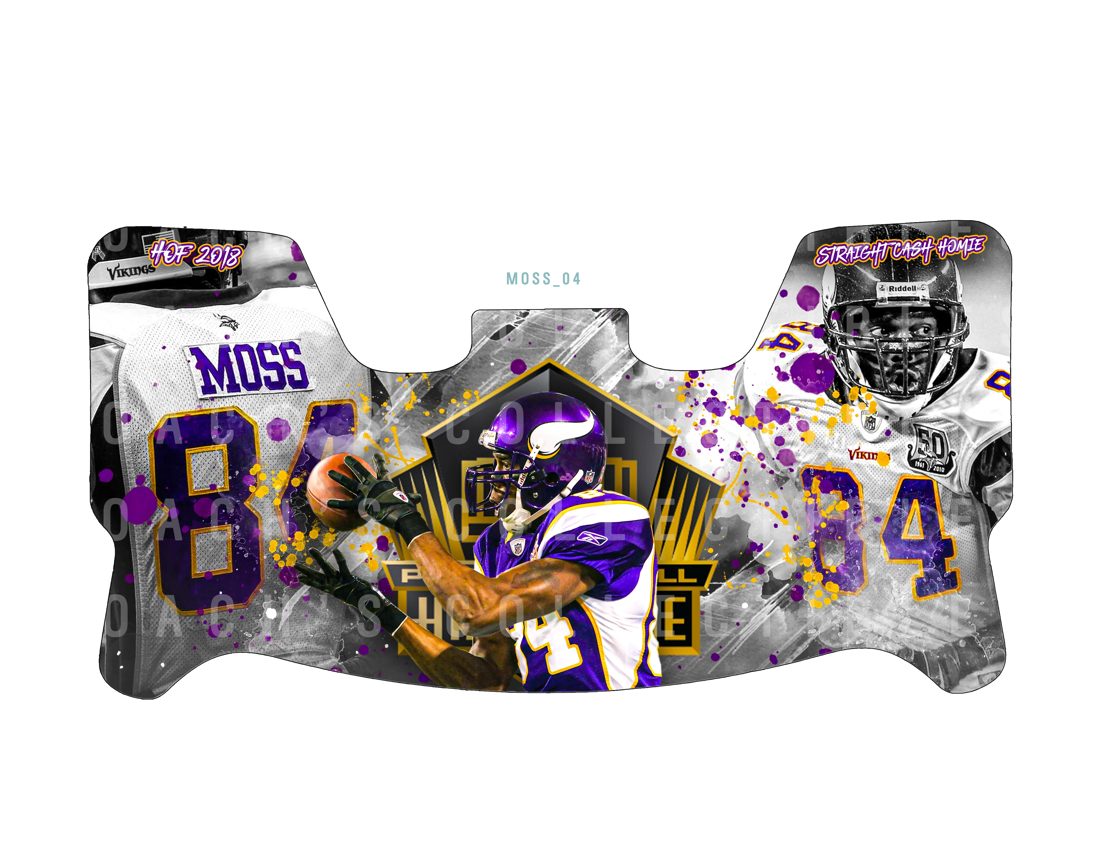 Randy Moss Custom Visor for Any Full Size Riddell Helmet (Universal Fit)