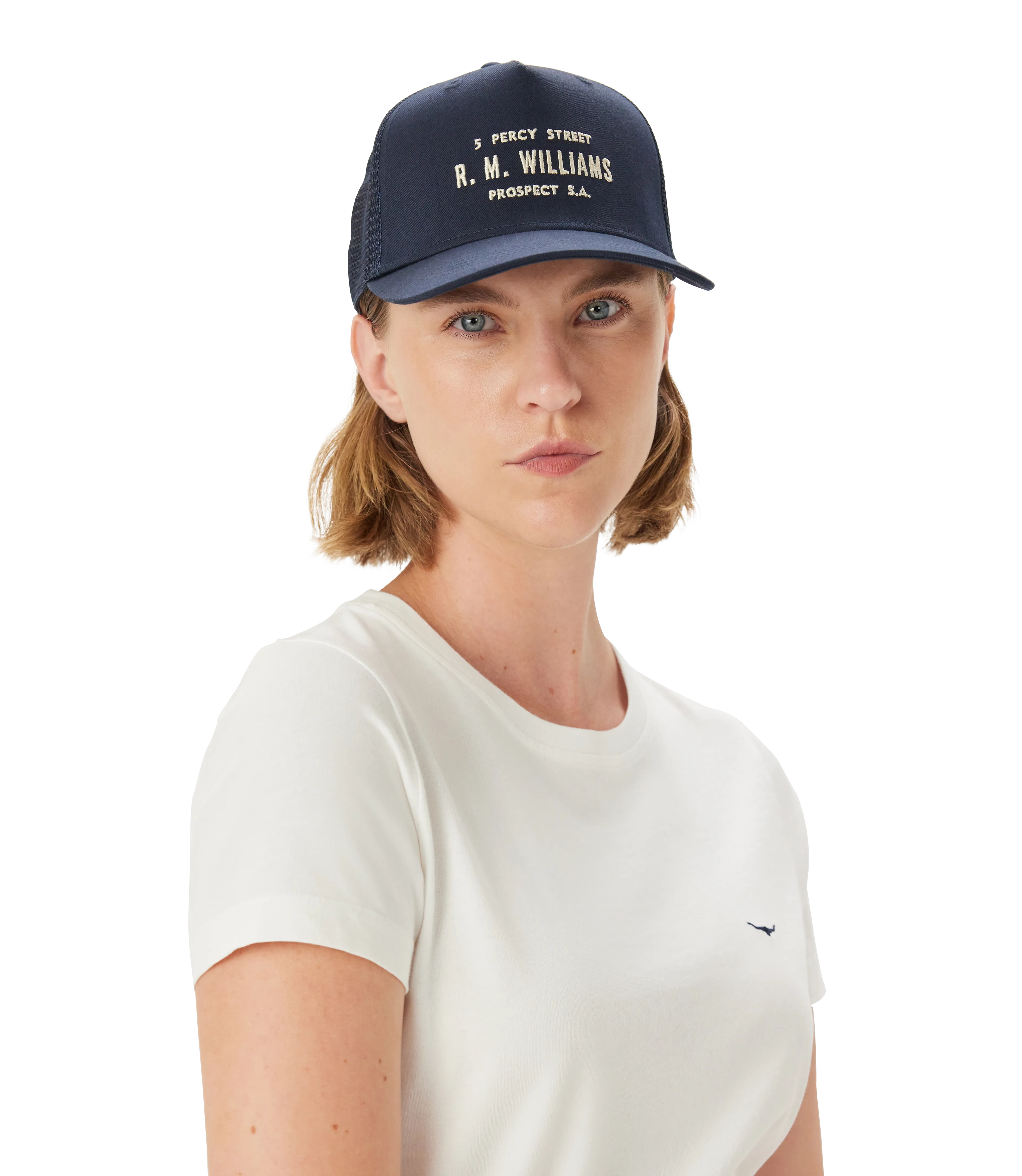 R.M. Williams Stencil Trucker Cap - Navy