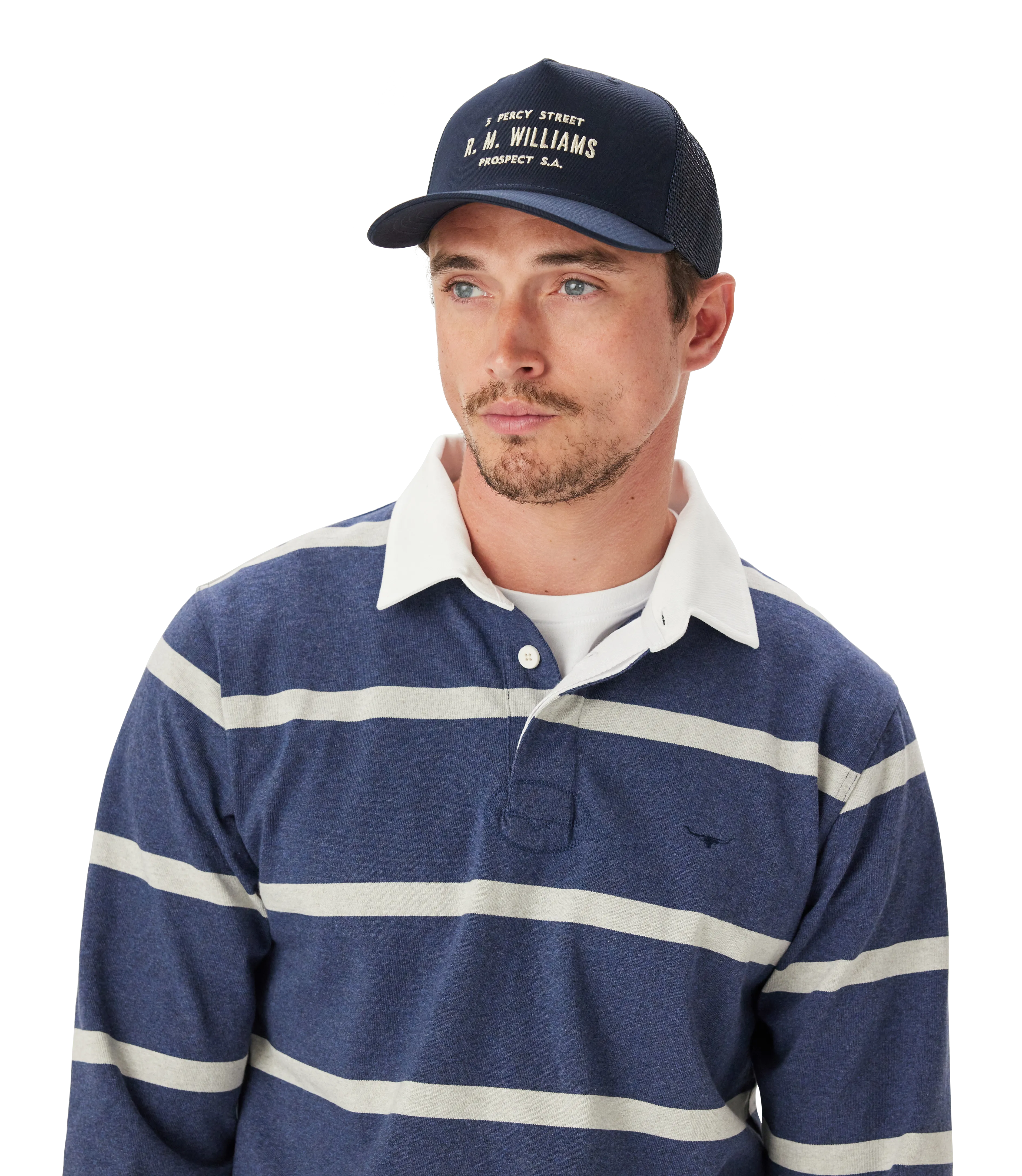 R.M. Williams Stencil Trucker Cap - Navy