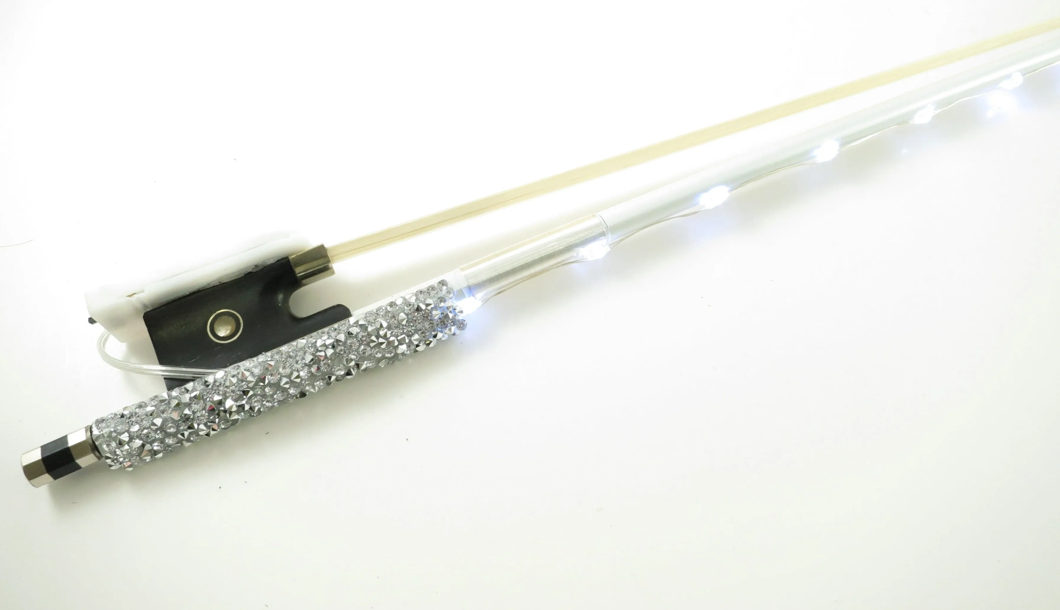 Rozanna's Violins Glow Bow Angel White Carbon Fiber Violin Bow