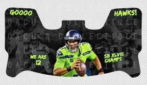 Russell Wilson Custom Visor for Any Full Size Riddell Helmet (Universal Fit)