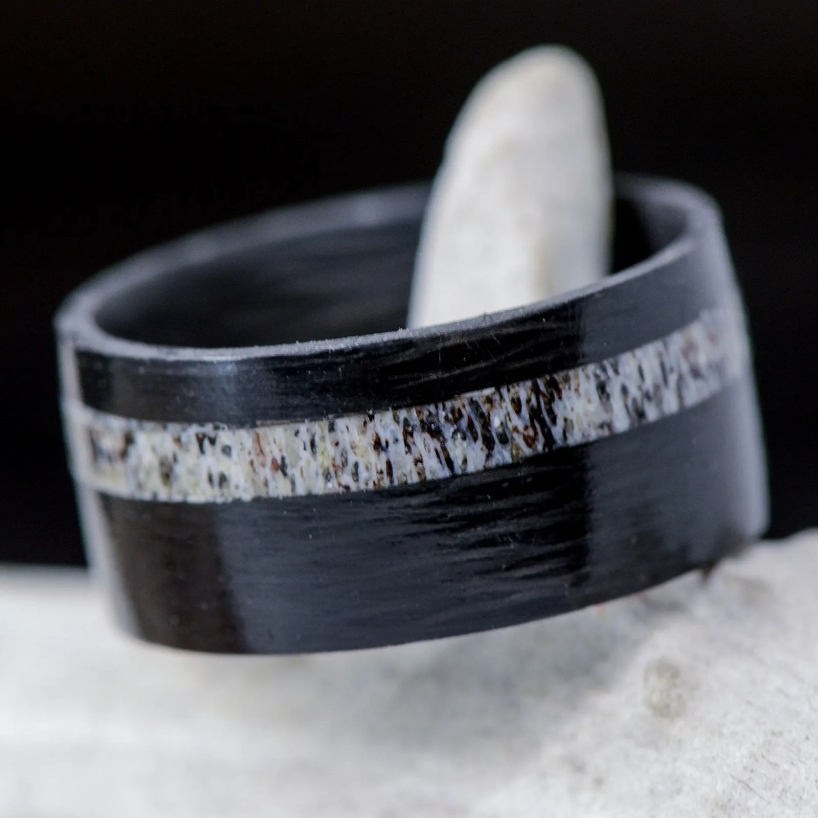 SALE RING - Carbon Fiber & Elk Antler - Size 12.25