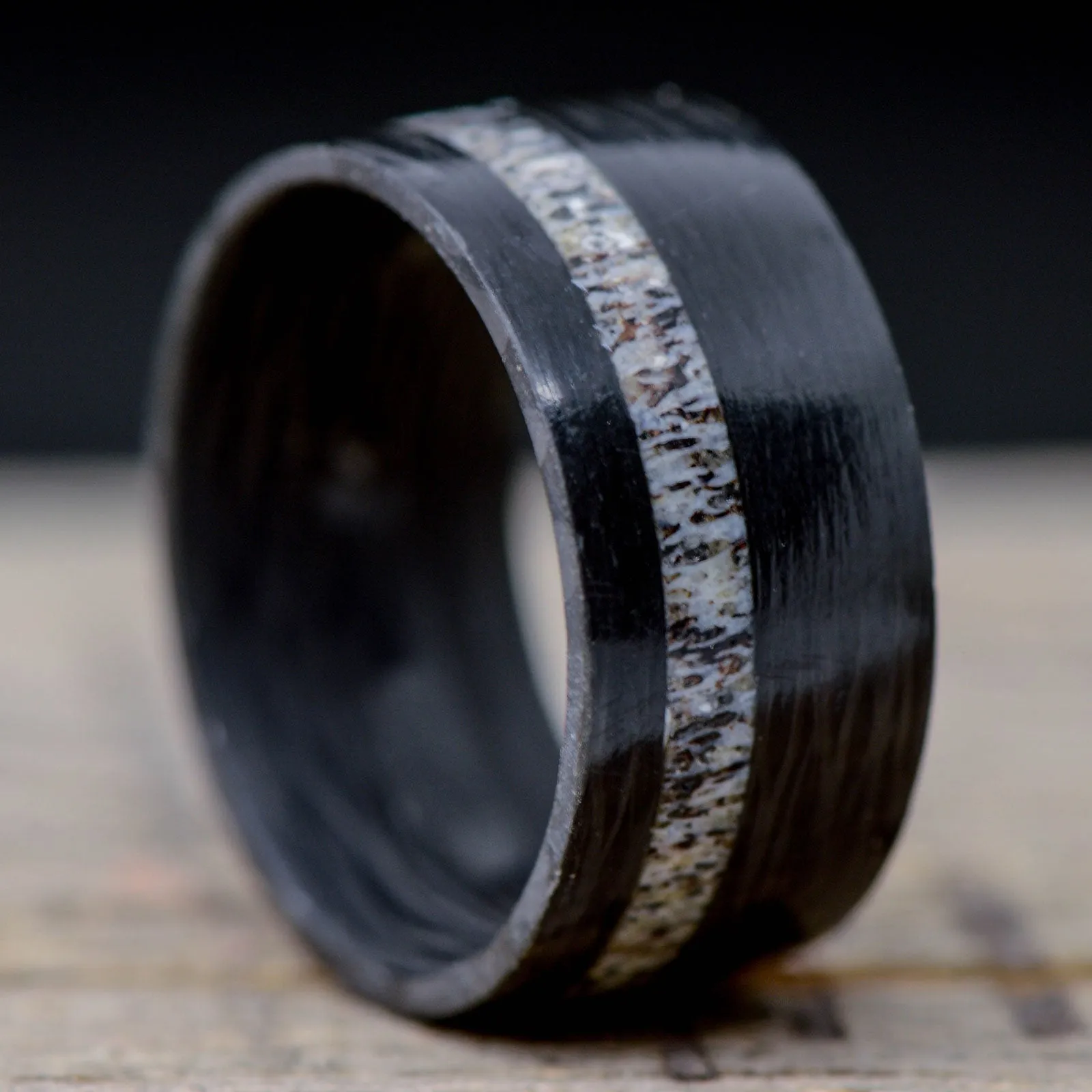 SALE RING - Carbon Fiber & Elk Antler - Size 12.25