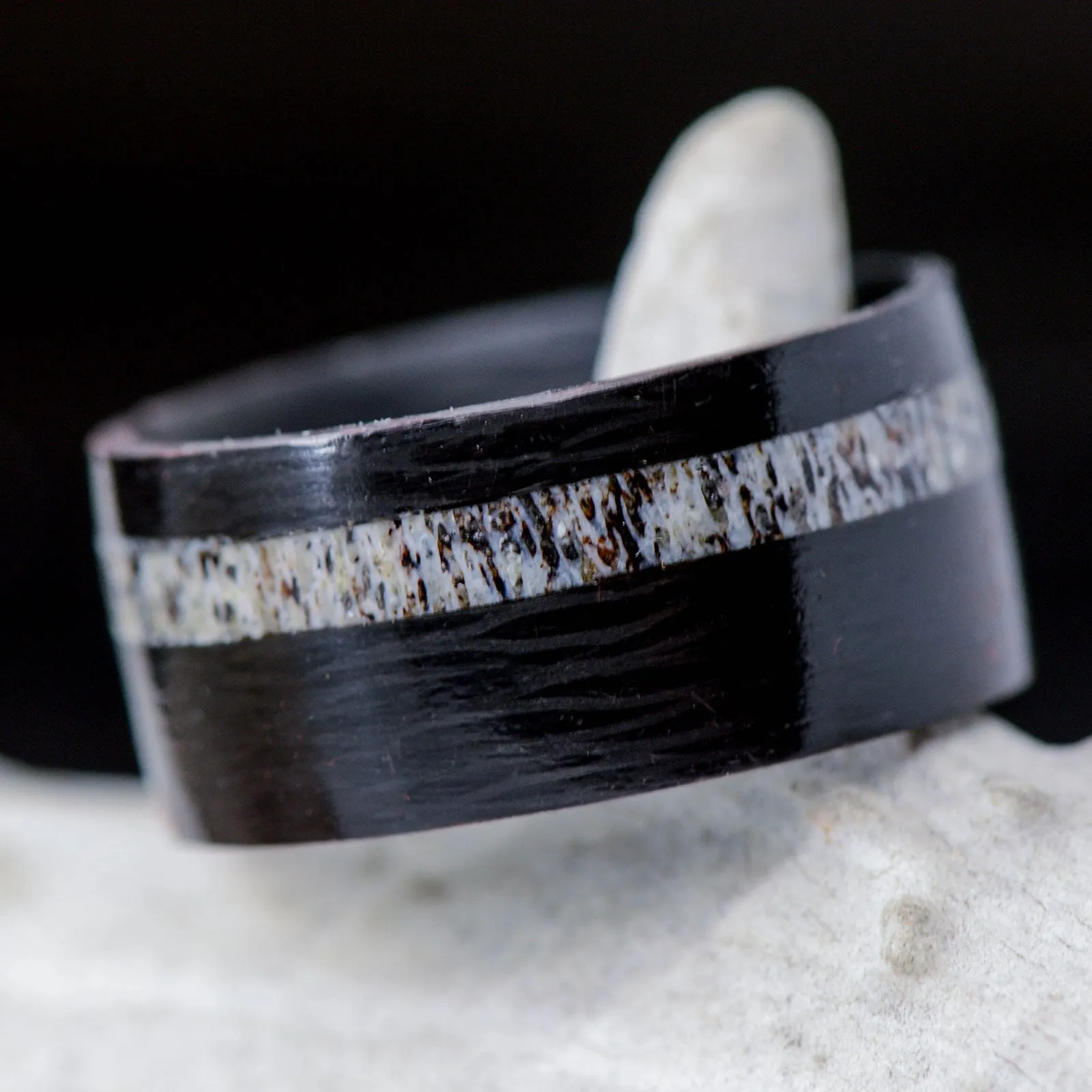 SALE RING - Carbon Fiber & Elk Antler - Size 12.25