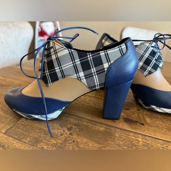 Shoes of Prey plaid heeled loafer - Size European 38