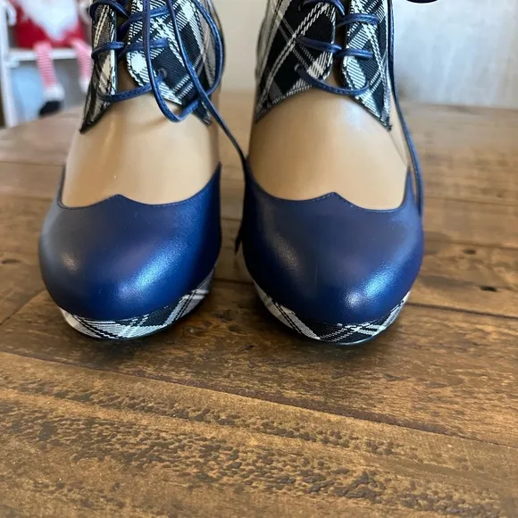 Shoes of Prey plaid heeled loafer - Size European 38