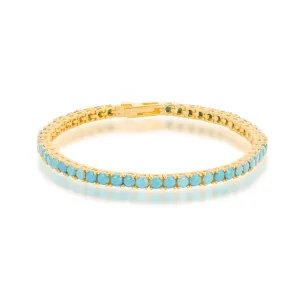 Silver gold plated turquoise tennis bracelet