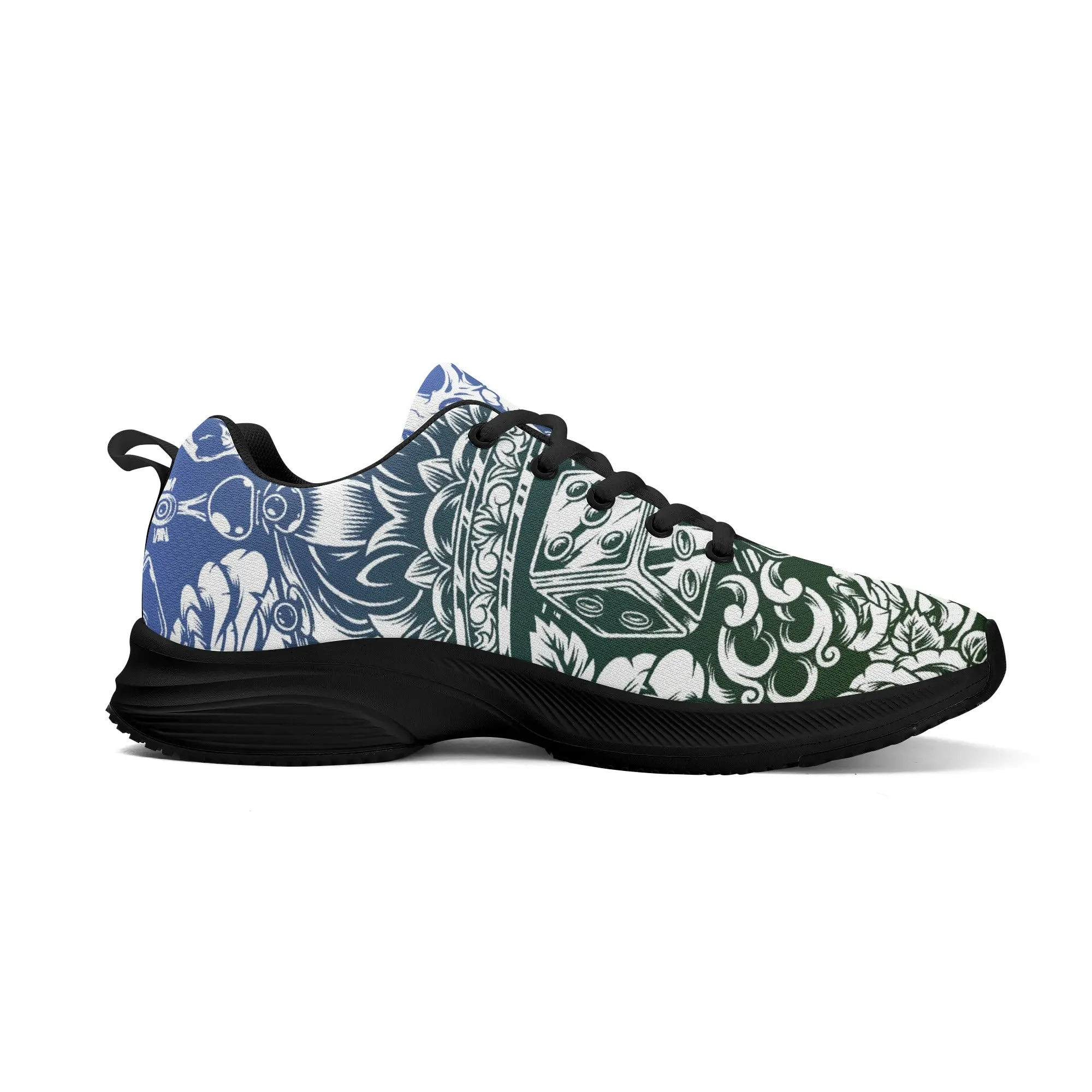 Skulls and Dice Tattoo Pattern Running Shoes