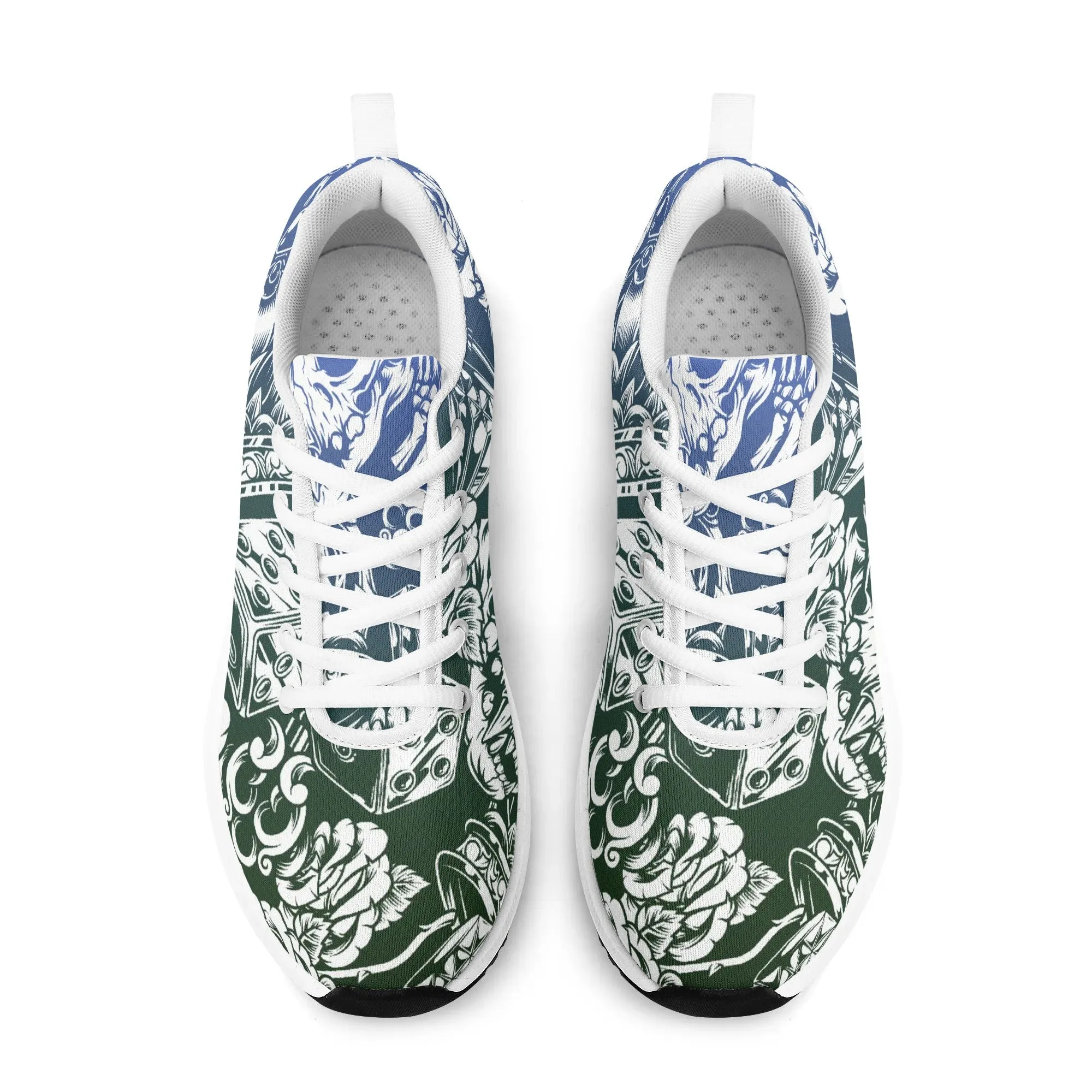 Skulls and Dice Tattoo Pattern Running Shoes