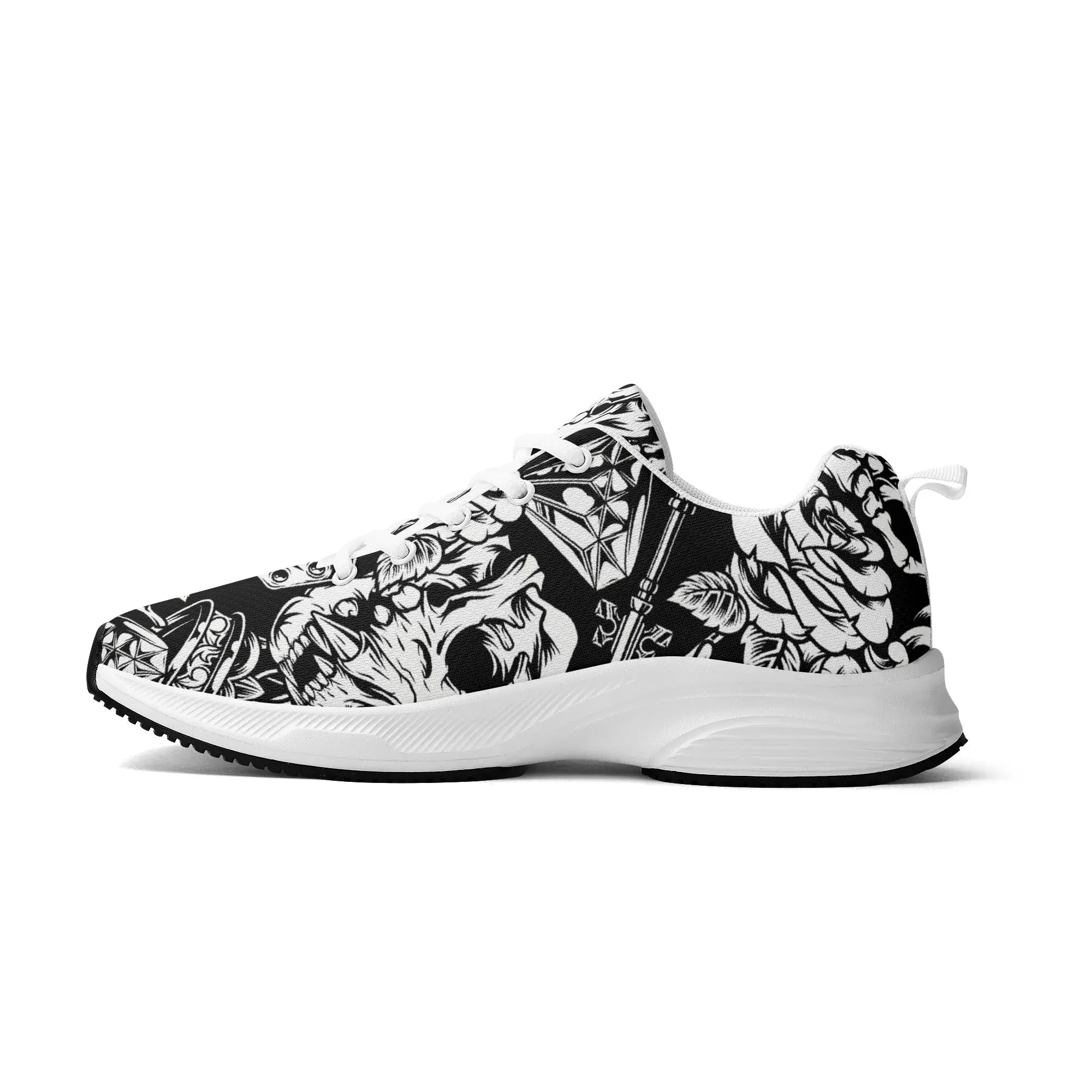 Skulls and Dice Tattoo Pattern Running Shoes