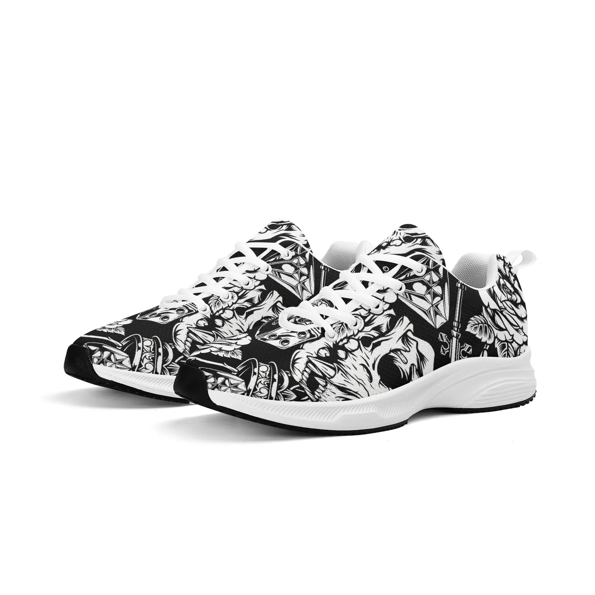 Skulls and Dice Tattoo Pattern Running Shoes