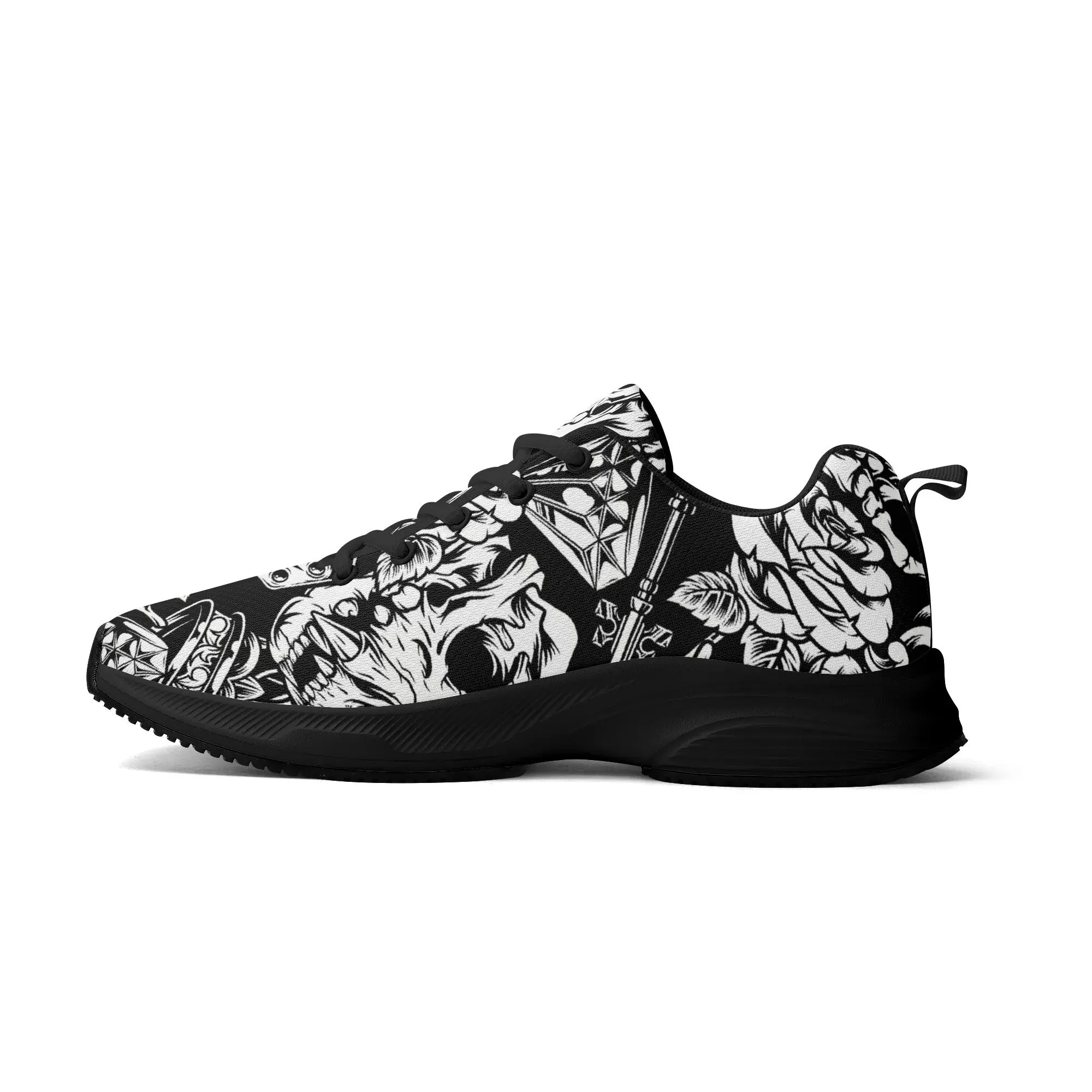 Skulls and Dice Tattoo Pattern Running Shoes