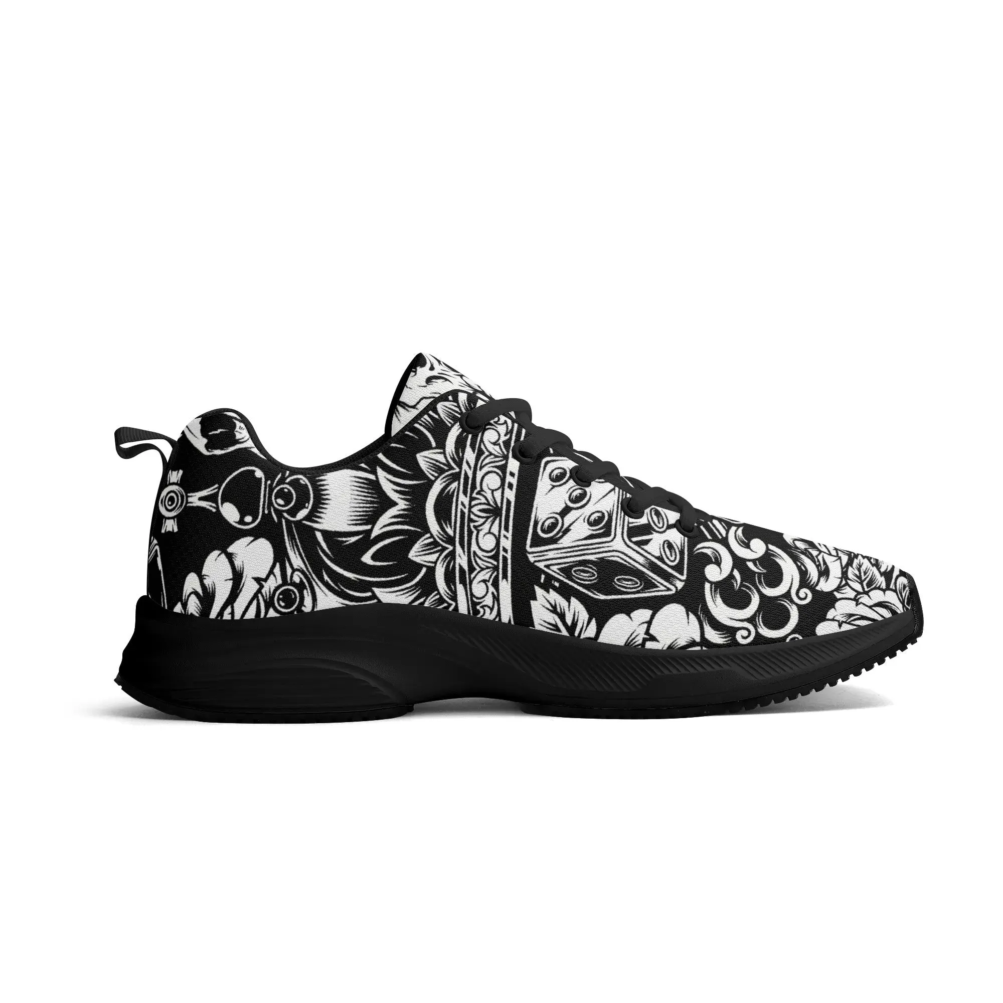 Skulls and Dice Tattoo Pattern Running Shoes