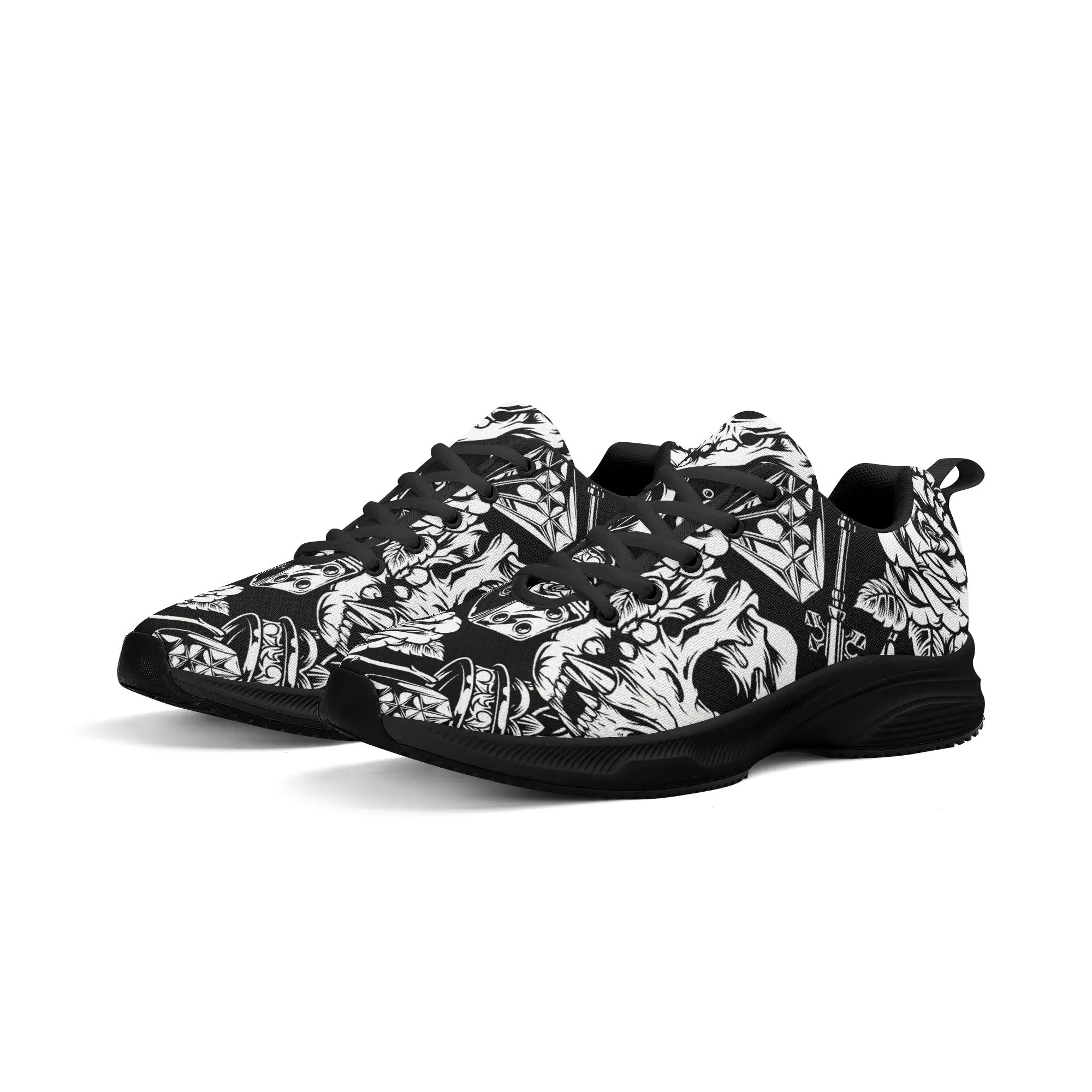 Skulls and Dice Tattoo Pattern Running Shoes