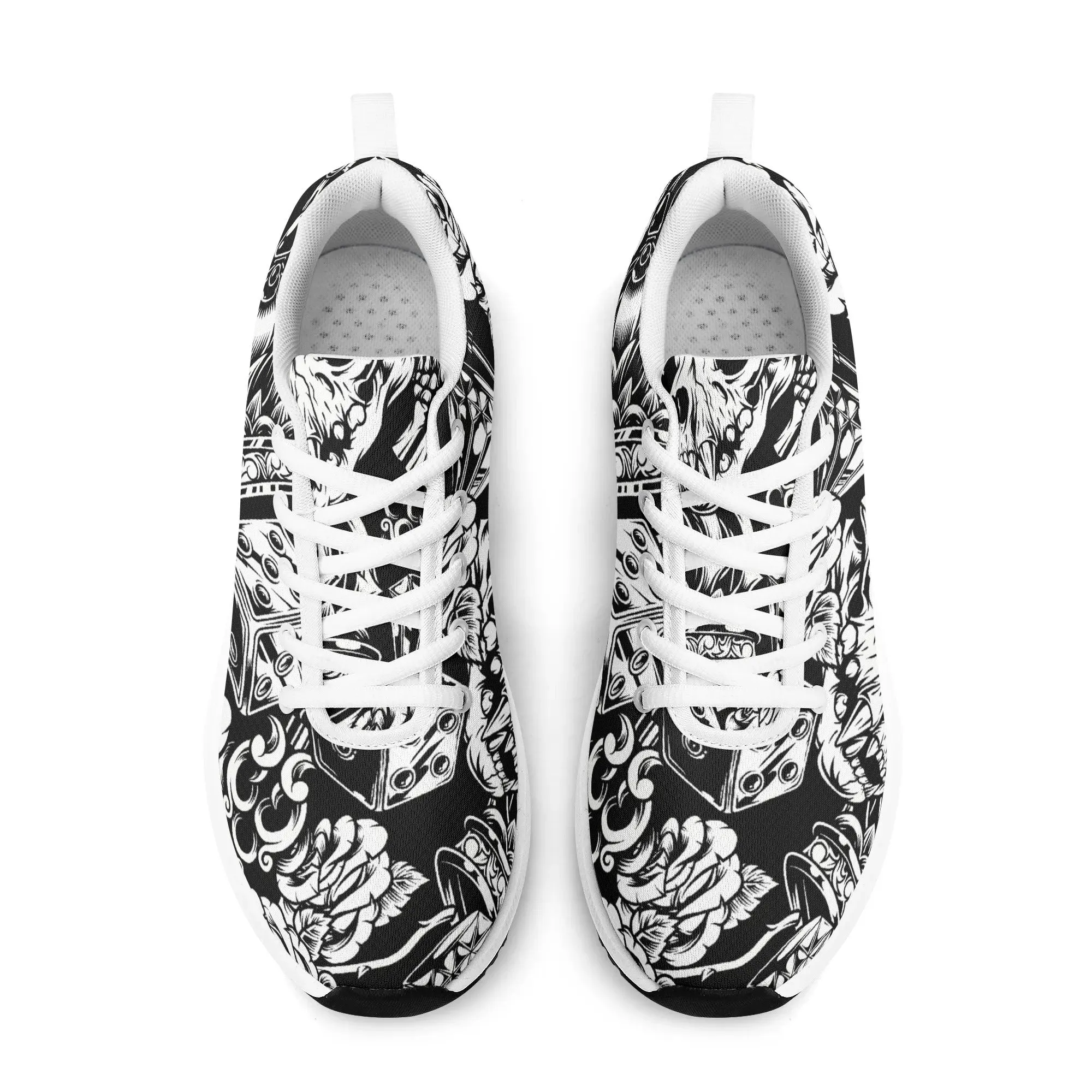 Skulls and Dice Tattoo Pattern Running Shoes
