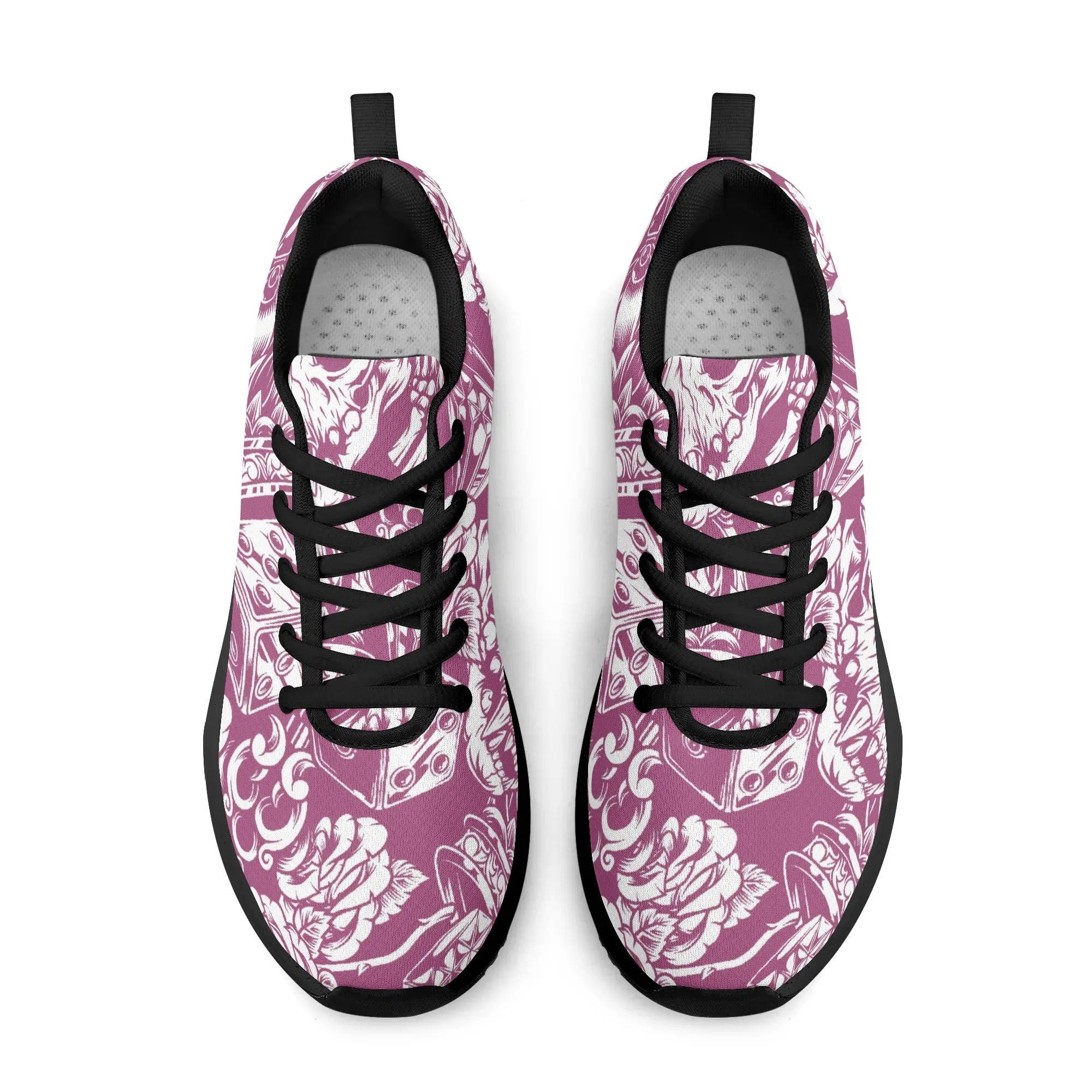 Skulls and Dice Tattoo Pattern Running Shoes
