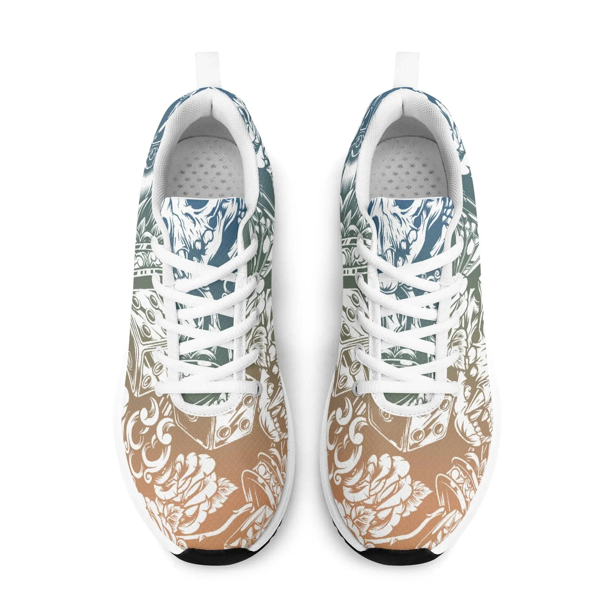 Skulls and Dice Tattoo Pattern Running Shoes