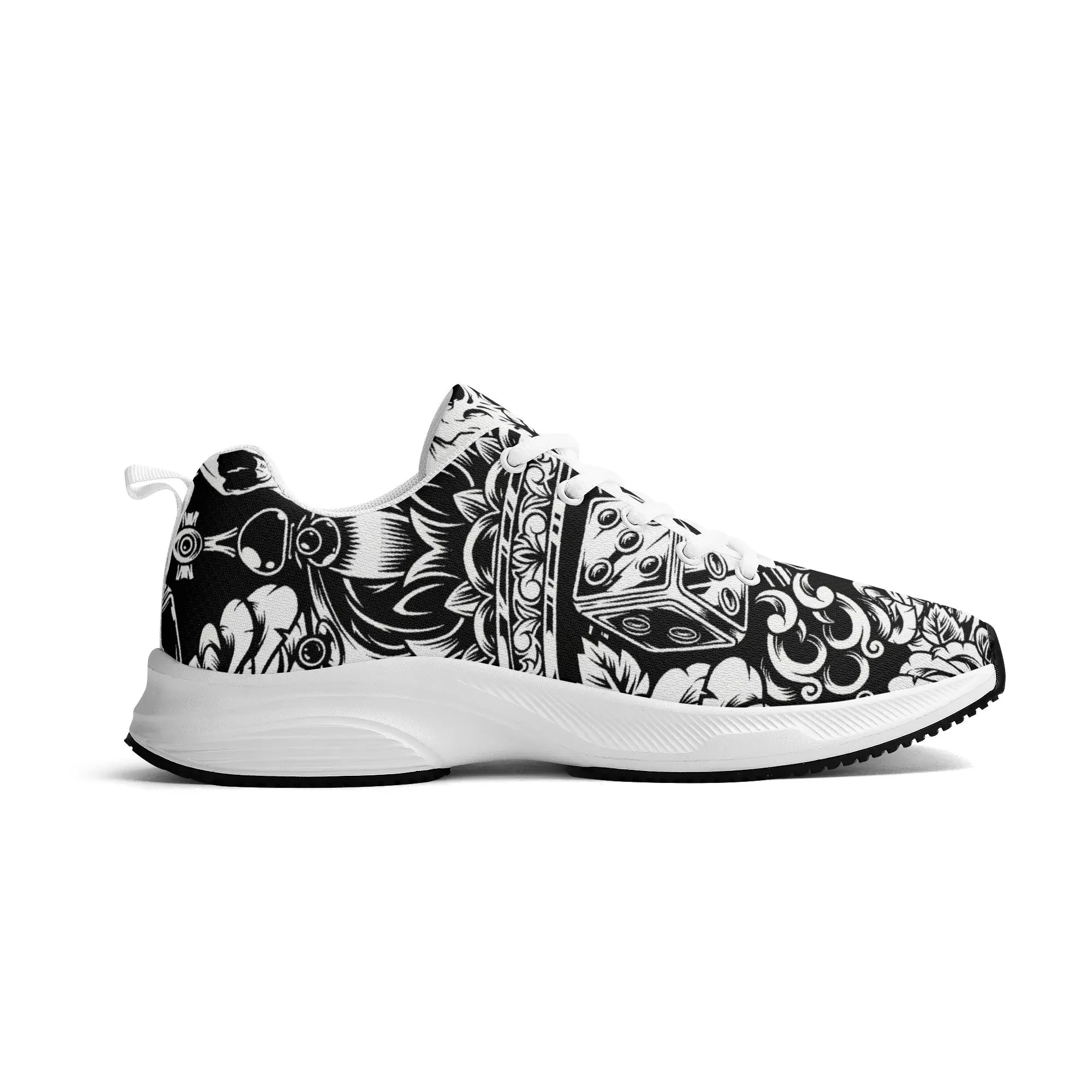 Skulls and Dice Tattoo Pattern Running Shoes
