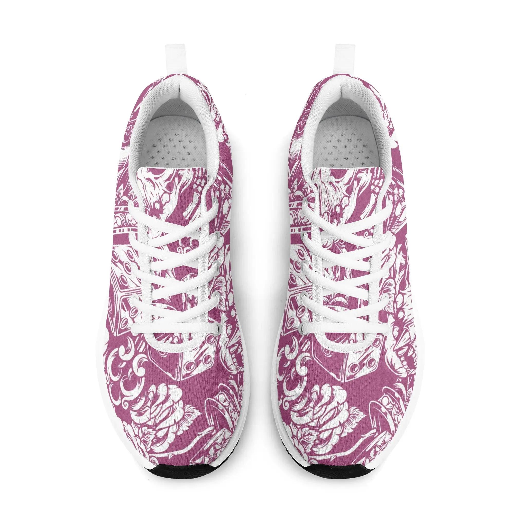 Skulls and Dice Tattoo Pattern Running Shoes
