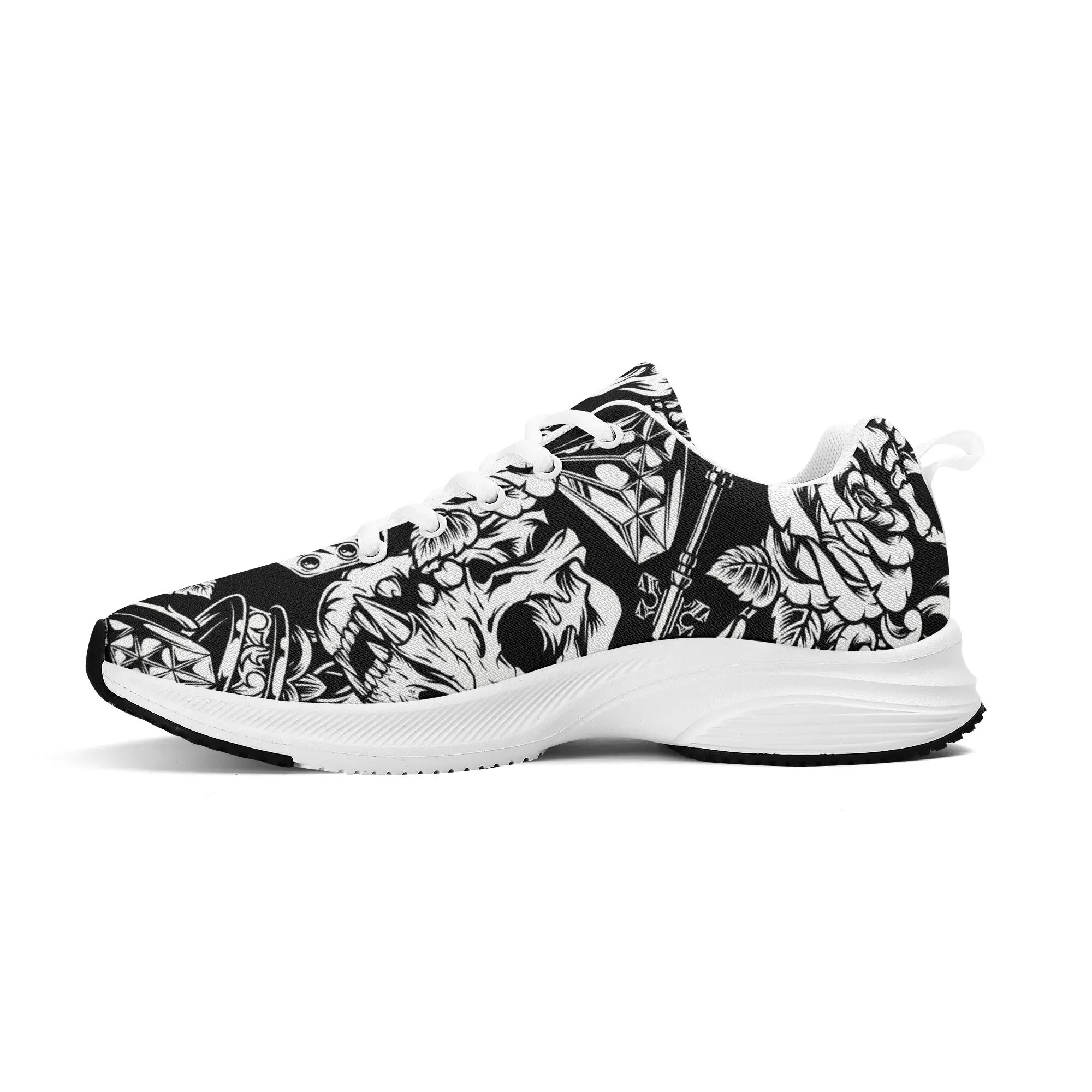 Skulls and Dice Tattoo Pattern Running Shoes