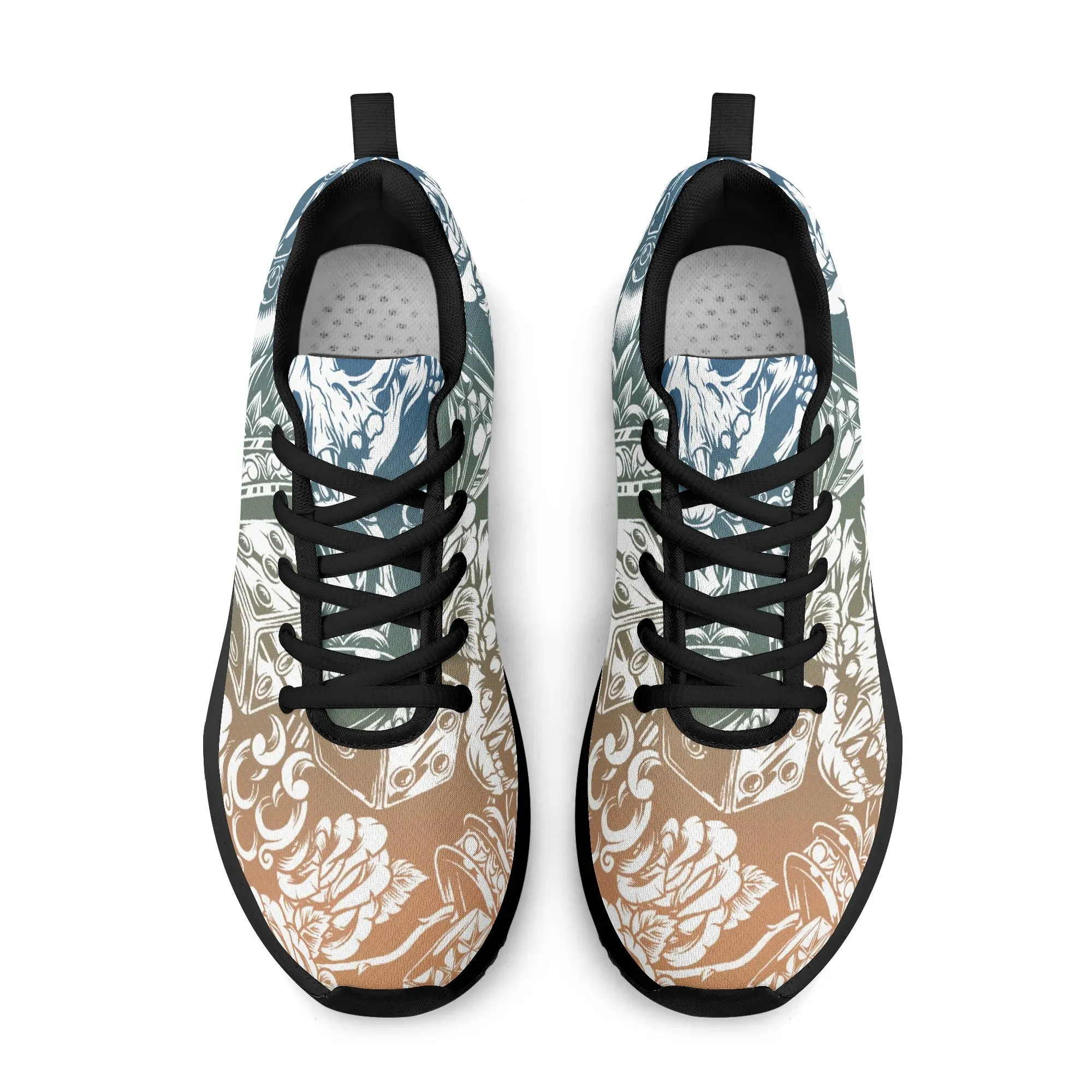 Skulls and Dice Tattoo Pattern Running Shoes