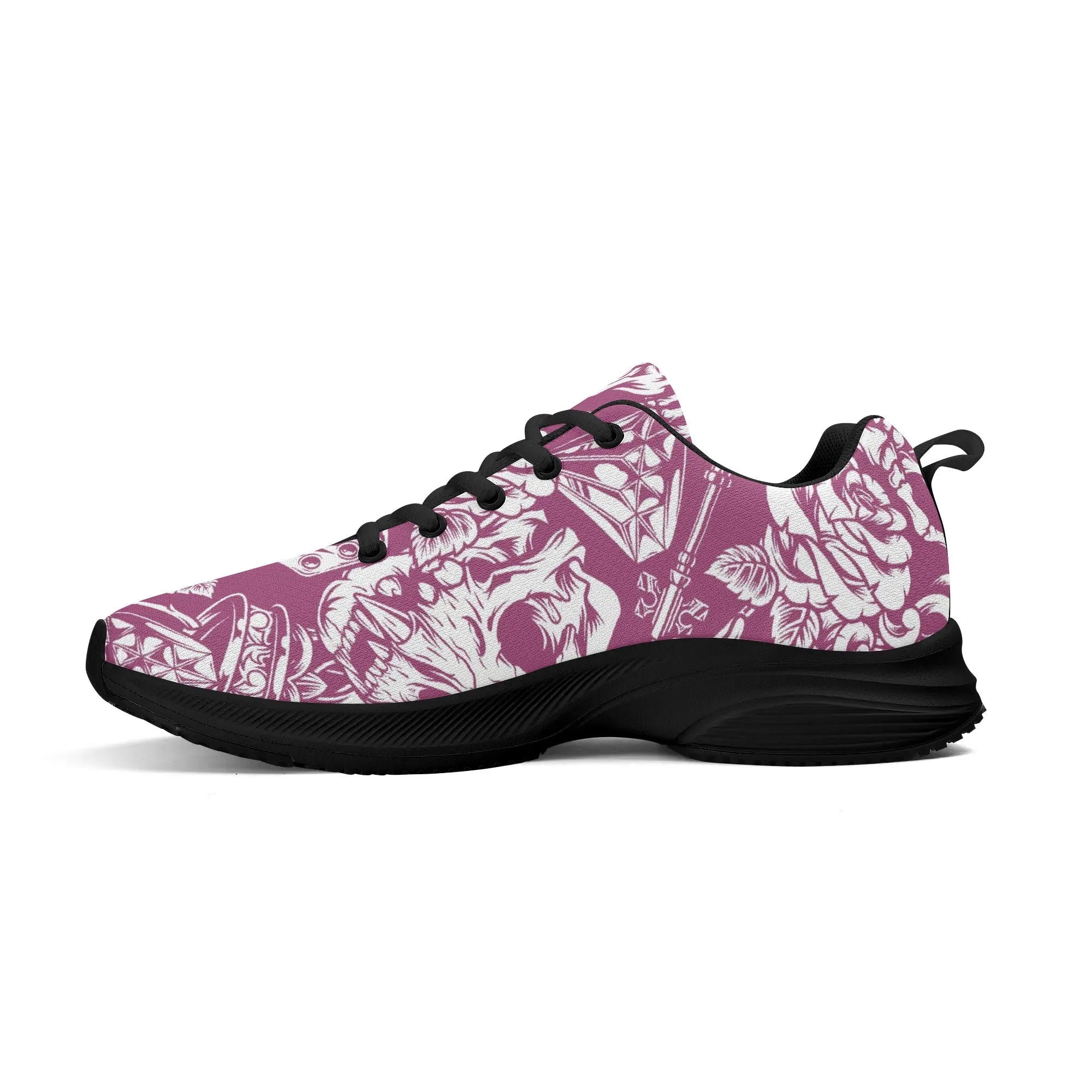 Skulls and Dice Tattoo Pattern Running Shoes