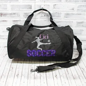 Soccer Purples Personalized Zippered Bag