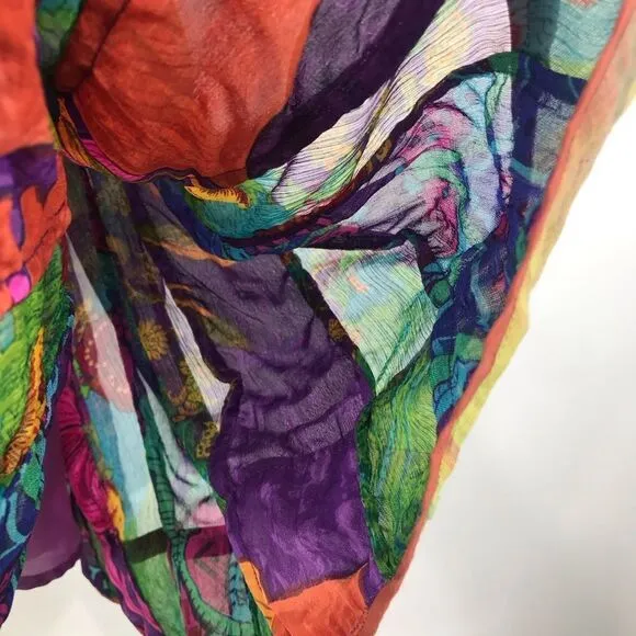 Soft Surroundings Colorful Vibrant Floral Paisley Boho Festival Pleat Skirt