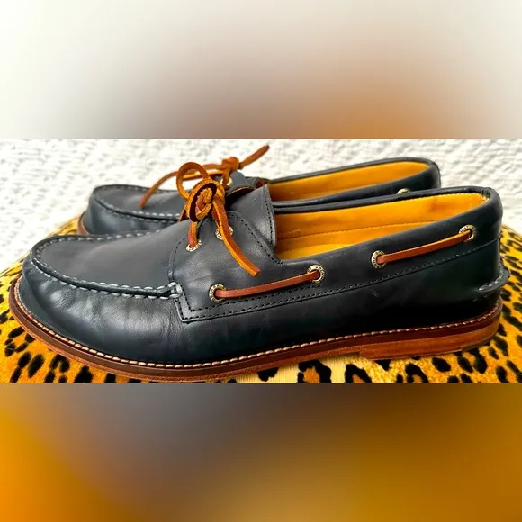Sperry Gold Cup A/O 2-Eye Leather Sole Men's Shoes in Wild Blue Sz 11.5