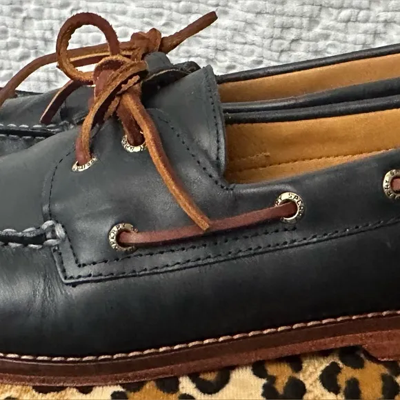 Sperry Gold Cup A/O 2-Eye Leather Sole Men's Shoes in Wild Blue Sz 11.5