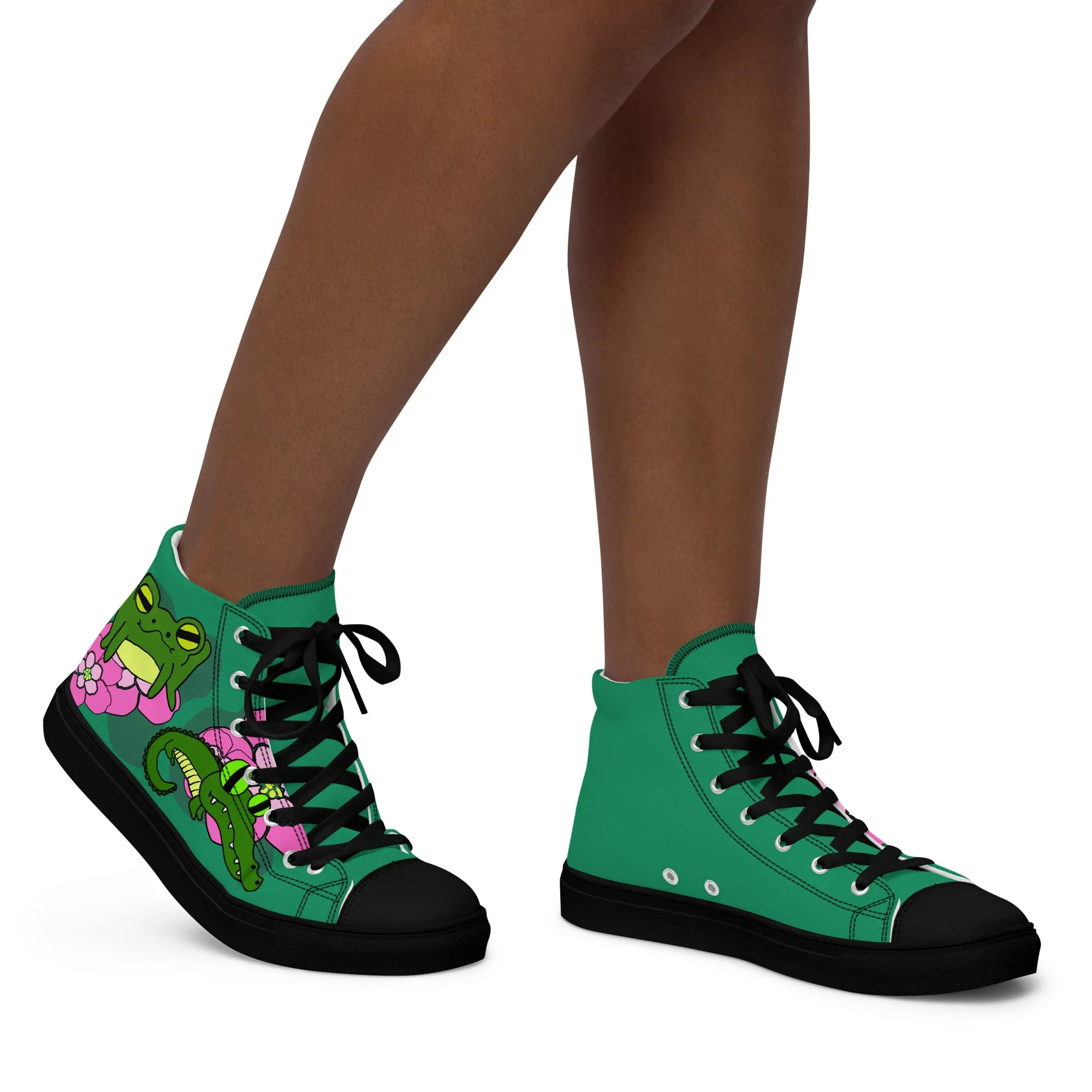 Swamp Stepbrothers Women’s high top canvas shoes
