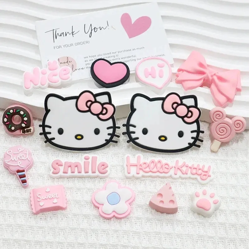 Sweet Pink Hello Kitty Shoe Charm Set |15 Cute Pieces for Your Shoes!