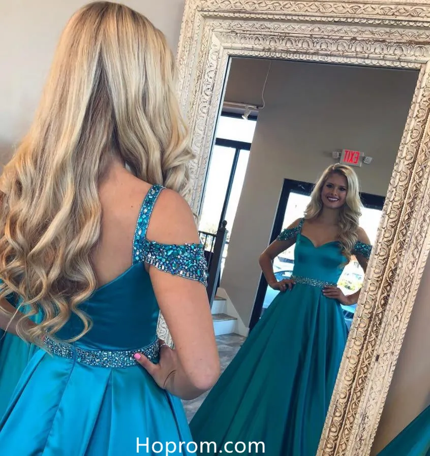 Sweetheart Off shoulder Prom Dress with Crystals